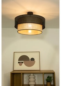 Prisadený luster BORHO 1xE27/60W/230V čierna/juta