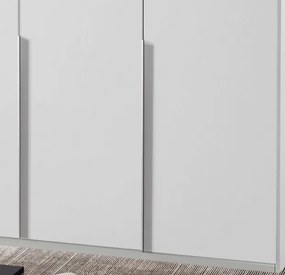 Šatníková skriňa New York D, 135 cm, biela / biely lesk