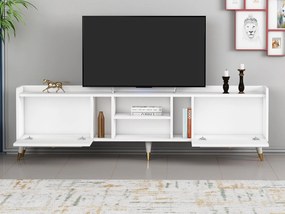 TV stolík/skrinka Kadole 2 (biela + zlatá) . Vlastná spoľahlivá doprava až k Vám domov. 1095457