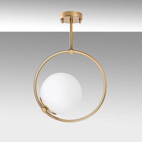 Stropné svietidlo v zlatej farbe so skleneným tienidlom 39x26 cm Dolunay – Opviq lights