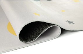 Detský koberec KIDS-336 Crystal Print sivý obdĺžnikový | polyester Rozmer: 80x150 cm