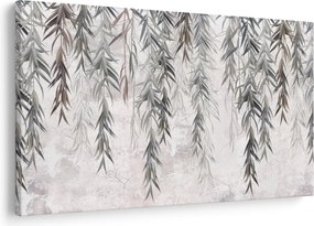 Obraz - Vŕbové vetvičky v šedej omietke (90x60 cm)