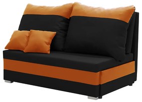 Rozkladacia dvojmiestna pohovka GUSTO 2 Čierna/Oranžová