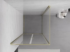 Mexen Exo, výklopná sprchová kabína, dvere 110 cm + bočná stena 110 cm, transparentné sklo, zlatá, 8182-110-110-50-00