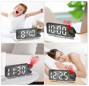 Projekčný digitálny budík DZ-673 s veľkým 7,9" LED displejom
