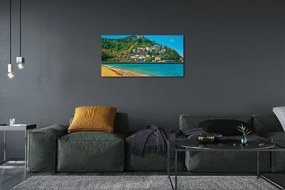 Obraz na plátne Španielsko pláž horské mestečko 140x70 cm
