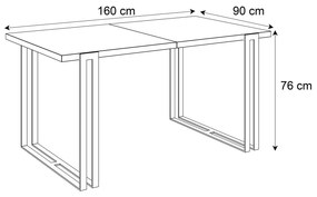 Jedálensky rozkladací stôl KALEN dub sonoma Rozmer stola: 160/260x90cm