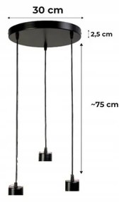 BERGE LED stropné svietidlo 3xE27, priehľadná sklenená guľa