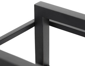 Priemyselná stolná lampa čierna s drevom - Cage Rack