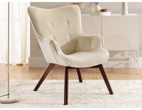 Béžové menčestrové kreslo Niko – Ropez