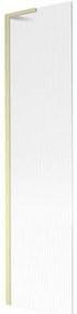 Mexen Next L, 1-krídlová vaňová zástena 50 x 150 cm, 6mm sklo s rebrovým vzorom, zlatý matný profil, 895-050-000-03-09-55