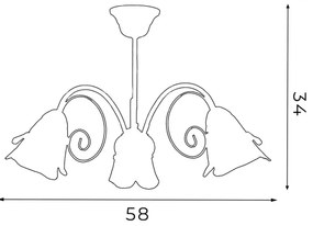 Luster na tyči KOKARDA 3xE14/60W/230V