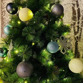 DECOLED Plastová guľa, 10 cm, sivá, 6x trblietka