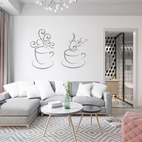 Veselá Stena Samolepka Horúci čaj Farba: šedá, Veľkosť: 80 x 57 cm