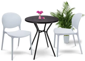 Dekorstudio Balkónové sedenie JUSTIN biele - 2x stolička + 1x stôl | BIANO