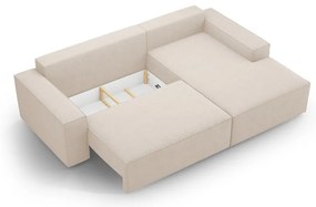 Béžová rozkladacia rohová pohovka z textílie bouclé (pravý roh) Jodie – Micadoni Home