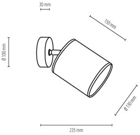 Spot-Light 56745174 - Nástenné bodové svietidlo APRILLIA 1xE27/25W/230V dub sivý