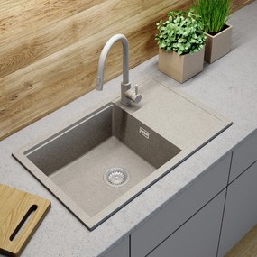 Gamma Advance 8050, 1-komorový granitový drez 800x500x210 mm, béžová, GMA-ZLE000151