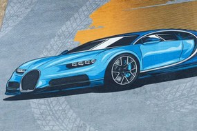 Detský koberec protišmykový BAMBINO 41730 Auto, sivý / modrý