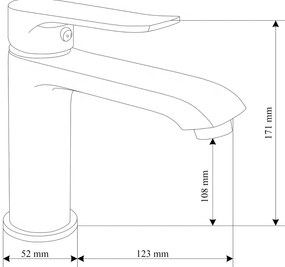 Mexen Pecos, umývadlová batéria, čierna matná, 72700-70