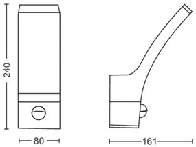 Philips-LED Vonkajšie nástenné svietidlo so senzorom SPLAY LED/12W/230V 4000K IP44