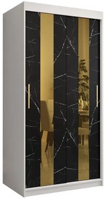 Skriňa Platinum Pole 100 biely mramor/čierna