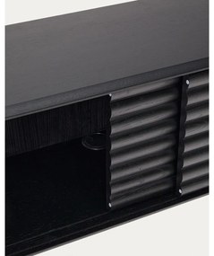 Čierny TV stolík v dekore duba 200x57x35 cm Lenon – Kave Home