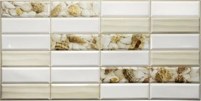 Obkladové panely 3D PVC rozmer 955 x 480 mm obklad biely s mušľami