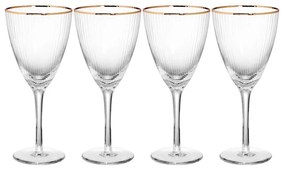 GOLDEN TWENTIES Sada pohárov na víno so zlatým okrajom 280 ml 4 ks