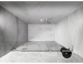 Mexen Lunar L, výklopné ľavé sprchové dvere 125 cm, 8mm číre sklo, biely profil, 834SL-125-050-20-00-L