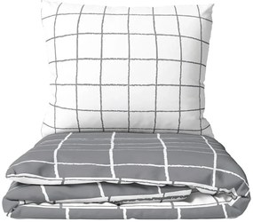 Flanelové posteľné obliečky Káro City - 70x90 cm + 140x200 cm