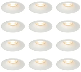 Sada 12 vstavaných bodových svetiel bielych GU10 50 mm - Gijs