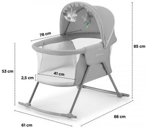 KINDERKRAFT - Postieľka detská 3v1 LOVI šedá