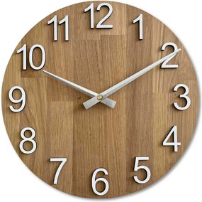 SENTOP | Drevené nástenné hodiny s veľkými číslicami I SENTOP MAS017-3041-hands/silver-akcia20 analógové