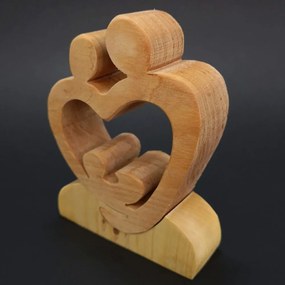 AMADEA Drevené puzzle betlehem v srdci, masívne drevo dvoch druhov drevín, 9x12x3 cm