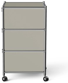 Kovová kancelárska skrinka »CN3« so zásuvkami, svetlosivá