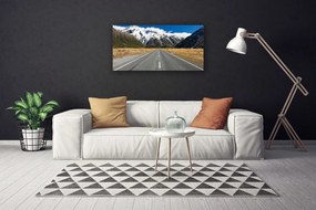 Obraz na plátne Cesta hory sneh krajina 125x50 cm