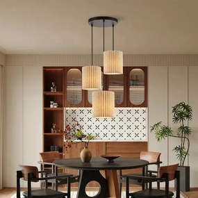 Brilagi - Luster na lanku NORDIC WAVE 3xE27/15W/230V pr. 38 cm ľan/čierna