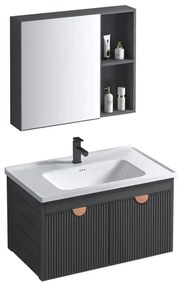 Rea Mario, súprava kúpeľňového nábytku s umývadlom 60cm, šedá matná, REA-M0006