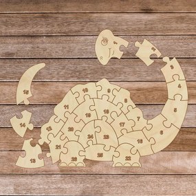 Detské drevené puzzle - Dinosaurus a čísla 26 dielikov | SENTOP H023