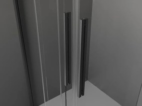 Mexen Velar L Duo, posuvné sprchové dvere do otvoru 200 cm, 8mm číre sklo, grafit brúsený, 871-200-003-02-66