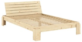 Dvojlôžková posteľ z borovicového dreva s roštom v prírodnej farbe 140x200 cm Layers – Karup Design