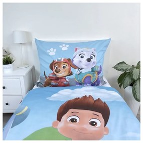 Modré bavlnené detské obliečky na jednolôžko 140x200 cm Paw Patrol – Jerry Fabrics