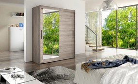 Priestranná šatníková skriňa so zrkadlom Lucie - šírka 150 cm, hľuzovka