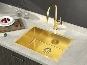 Sapho Sapho, ZENITH nerezový drez 60x45cm, zlatá matná, ZN6045Z