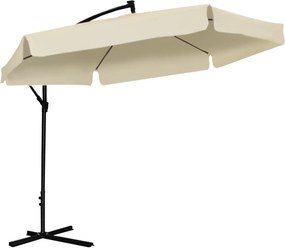CH Krémový záhradný slnečník Banana s obalom+LED/3m