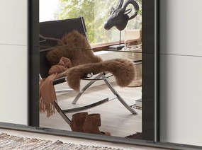 Šatníková skriňa Bern, šírka 225 cm/výška 208 cm, biela/antracitová oceľ