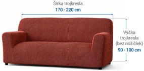 Bielastické poťahy COSTINA medená trojkreslo (š. 170 - 220 cm)