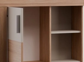 Obývacia stena Pico, dub jantárový/béžová kašmír, s osvetlením