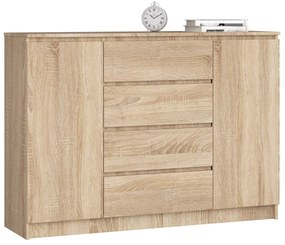 Komoda Keanu IV (dub sonoma). Akcia -39%. Vlastná spoľahlivá doprava až k Vám domov. 1068765